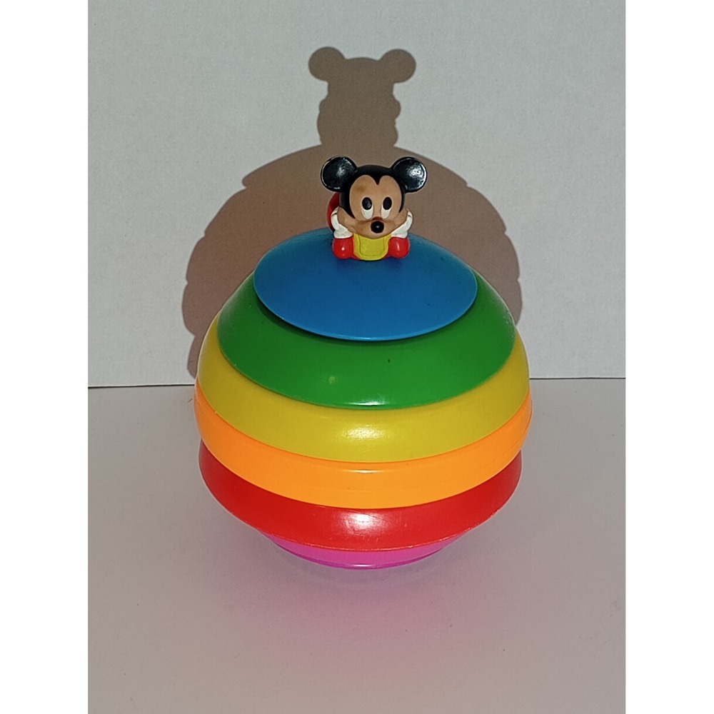 Vintage‎ 1988 Seven Towns Mickey Mouse Rainbow Stacking Toy Roly Poly